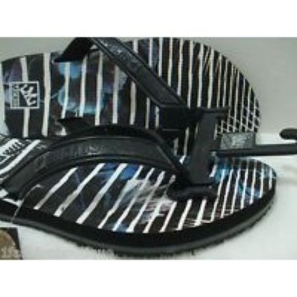 MICROS Mens Flip Flops Thong Sandal MZSD-353 Black/White Size 9 New - Picture 6 of 10